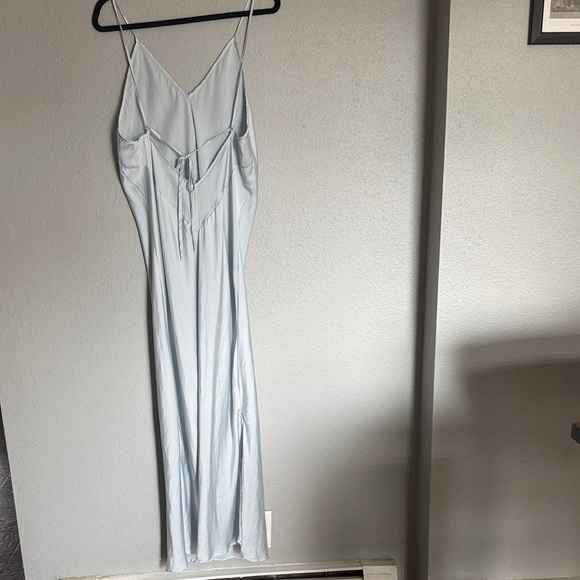 Satin Slip Maxi Dress in Pale Blue - Picture 5 of 7